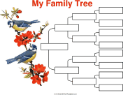 4 Generation Family Tree with Birds