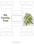 4 Generation Family Tree with Bird Design