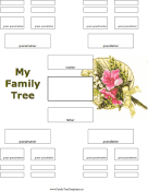 5 Generation Family Tree with Flowers