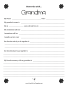 Memories With Grandma Worksheet