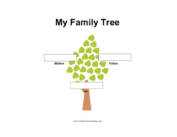 2 Generation Family Tree in Color Template