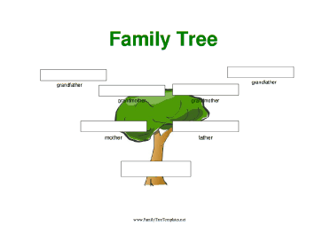 3 Generation Family Tree with Large Boxes Template
