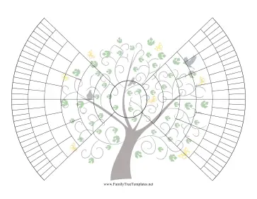 7-Generation Bowtie Family Tree With Graphic Template