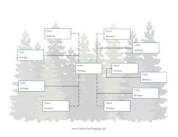 Donor Family Tree with 5 Half-Siblings Template