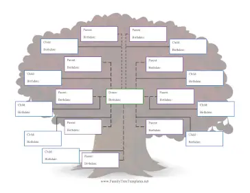 Donor Family Tree with 9 Half-Siblings Template