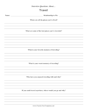 Interview Questions Travel Template