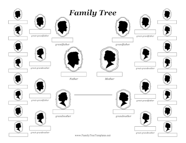5-Generation Silhouette Family Tree  Template