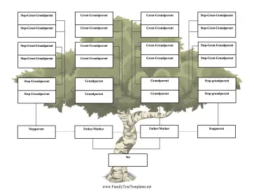 Step-Family Tree Four Generations Template
