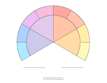 Three-Fourths Fan 4 Generations Colorful Template
