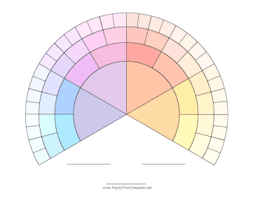 Three-Fourths Fan 6 Generations Colorful Template
