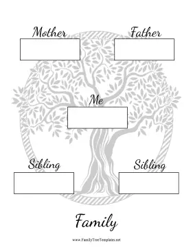 Two Generation Family Tree Two Siblings Template