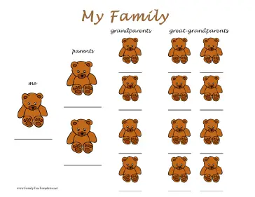 Teddy Bears Family Tree Template