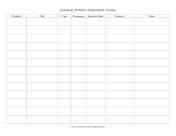 Genealogy Sites Subscription Tracker family tree template