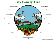 Family Tree with Lines in Color