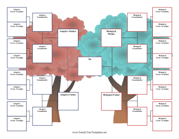 4-Generation Adoption Family Tree Template