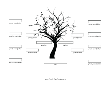 4 Generation Family Tree Black And White Template