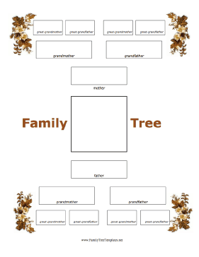 4 Generation Family Tree with Fall Foliage Template