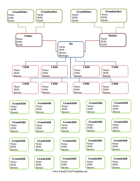 5-Generation Hourglass Family Tree Template
