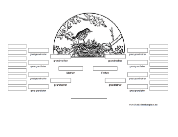 5 Generation Family Tree with Engraving Template