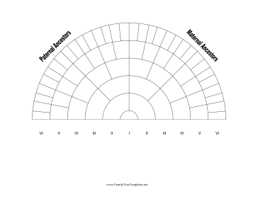 6 Generation Family Tree Fan Chart Template