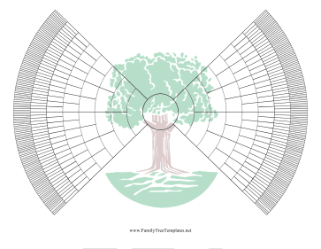 9-Generation Bowtie Family Tree With Graphic Template