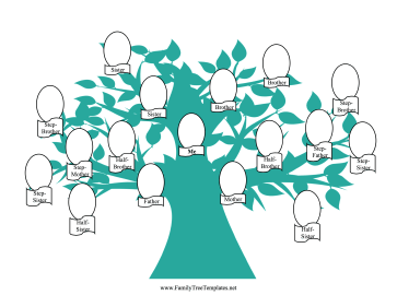 Blended Family Tree with Graphic Template