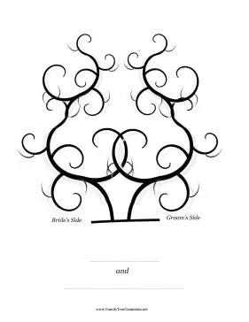 Bride and Groom Thumbprint Tree Template