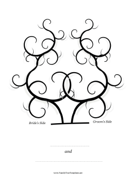 Bride and Groom Thumbprint Tree Template