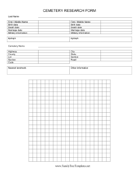 Cemetery Research Form Template