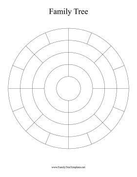 Circular 5 Generation Family Tree Template