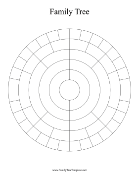 Circular 6 Generation Family Tree Template