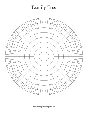 Circular 8 Generation Family Tree Template