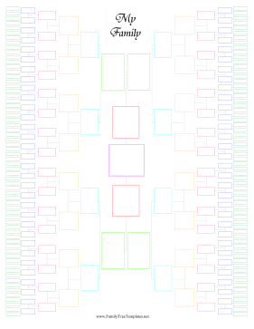 Colorful 8-Generation Family Tree Template