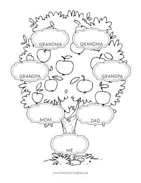 Cute Three-Generation Colorable Template