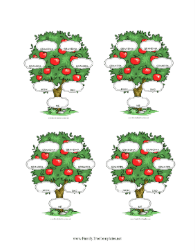 Cute Three Generation Family Trees Set Template