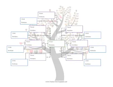 Donor Family Tree with 7 Half-Siblings Template
