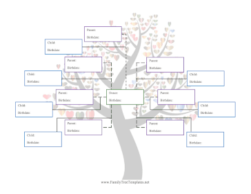 Donor Family Tree with 7 Half-Siblings Template