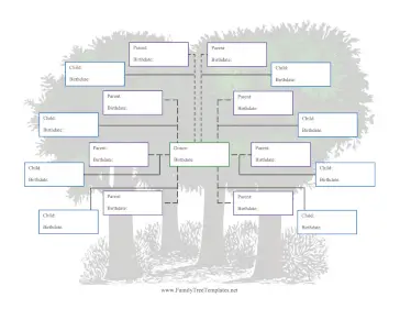 Donor Family Tree with 8 Half-Siblings Template