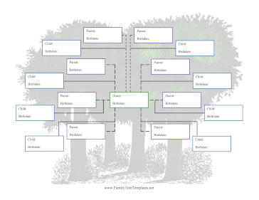 Donor Family Tree with 8 Half-Siblings Template