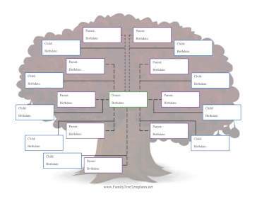 Donor Family Tree with 9 Half-Siblings Template