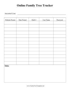 Family Tree Online Tracker Template