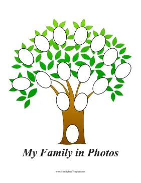 Family Tree with Oval Photos Template