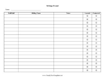 Found Sibling Tracker Template
