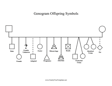 Genogram Offspring Symbols Template