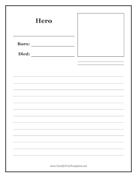 Hero Biography Template Template