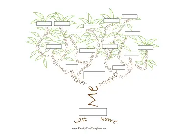 Illustrated Name Tree 5 Generation Template