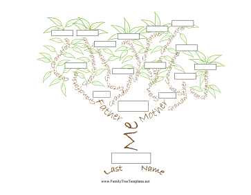 Illustrated Name Tree 5 Generation Template