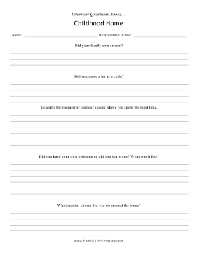Interview Questions Childhood Home Template