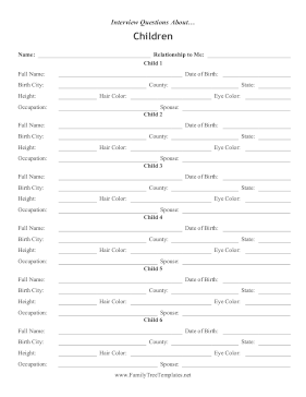 Interview Questions Children Template