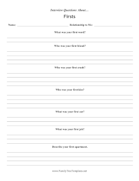 Interview Questions Firsts Template